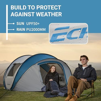 EchoSmile Instant Pop Up Camping Tent, 2/4/6 Person Easy Setup Tent