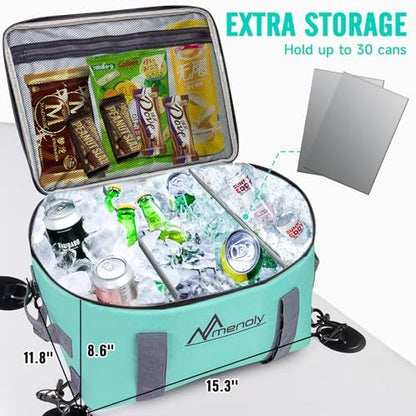 MENOLY Paddle Board Accessories Cooler, 25L Sup Kayak Deck Cooler Bag Fit 30 Cans with Bottle Opener, Adjustable Strap for Paddleboarding, Kayaking, Camping