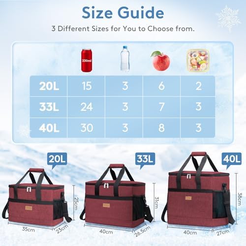 Lifewit Cooler Bag 30/50/60 Cans Collapsible, Insulated Large Lunch Bag