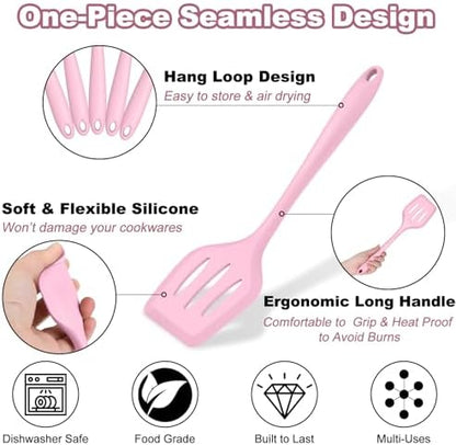 TeamFar Silicone Cooking Utensil Set of 7, Kitchen Cooking Utensil Set