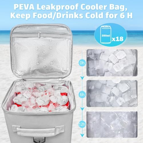 2-in-1 Cooler Organizer Insert, Leakproof Insulated Liner for Hole Tote