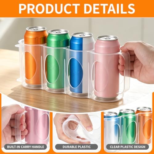 Portable Soda Can Organizer for Cooler, 2 Pack Cooler Can Organizer, 4 Slot