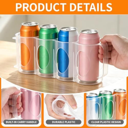 Portable Soda Can Organizer for Cooler, 2 Pack Cooler Can Organizer, 4 Slot