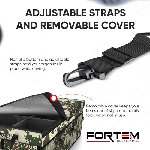 FORTEM Trunk Organizer - Foldable Car Organizer & Storage for SUVs & Trucks