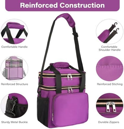 GLENKEY Expandable Lunch Box Women Insulated Soft Leakproof Cooler Bag