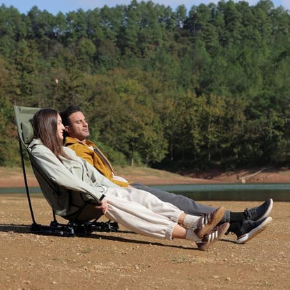 Wildhiker HuggleMode High Back Folding Camping Chair, 2 Seat Heights -Green