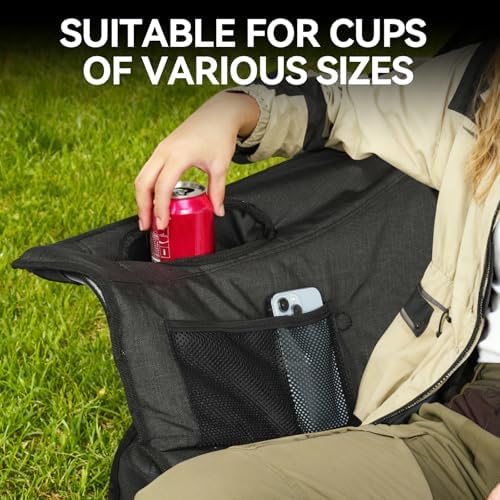 Huskfirm Oversized Double Camping Chair, Support 800LBS, Black
