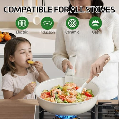 23 Pcs Pots and Pans Set Non Stick, Detachable Handle Cookware