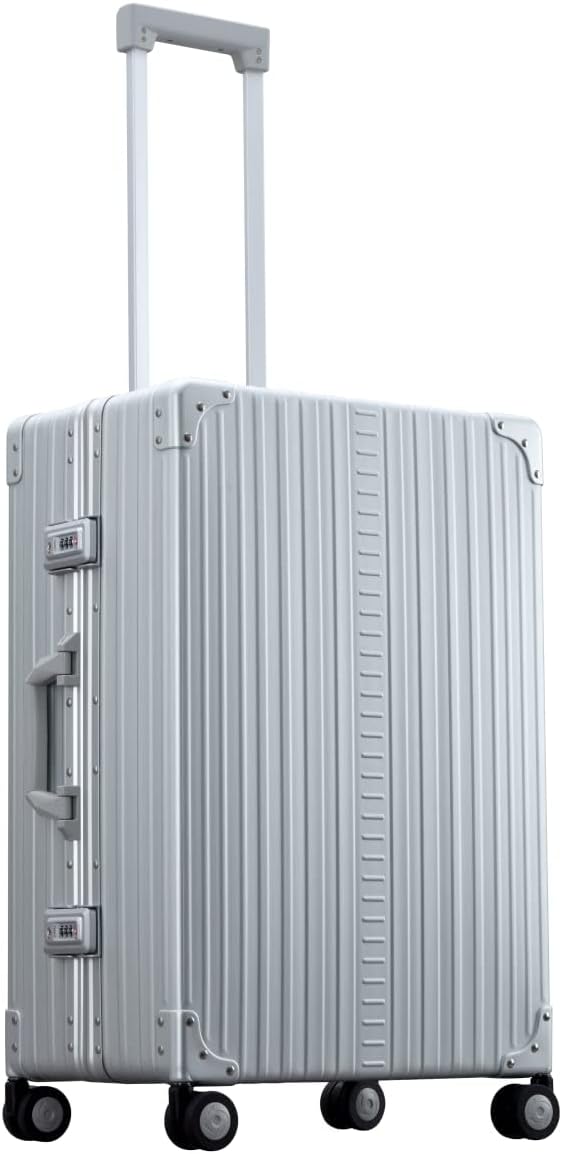 All Aluminum Lightweight 26" Carry-On Luggage - Hardside Carry-On Suitcase, TSA Approved, Hard Shell Suitcase for Travel, Airline Approved Hard Spinner Wheels Luggage (Platinum)