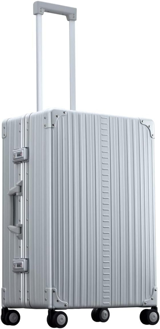 All Aluminum Lightweight 26" Carry-On Luggage - Hardside Carry-On Suitcase, TSA Approved, Hard Shell Suitcase for Travel, Airline Approved Hard Spinner Wheels Luggage (Platinum)