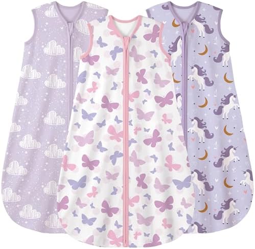 Yoofoss Baby Sleep Sack 12-18 Month 0.5TOG 100% Organic Cotton 2-Way Zipper