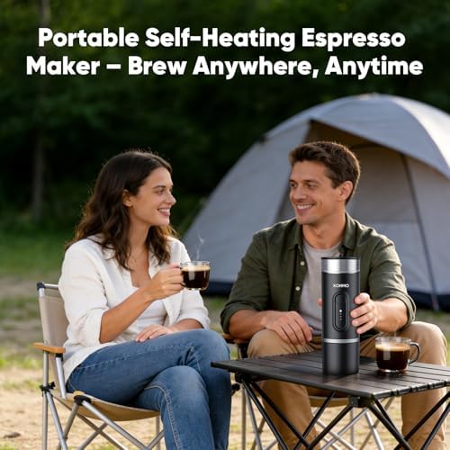 Portable Espresso Machine for Travel, Self-Heating Coffee Maker