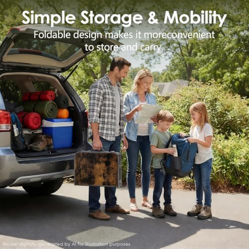 Folding Picnic Table 2ft Portable Camping Table Adjustable Heights