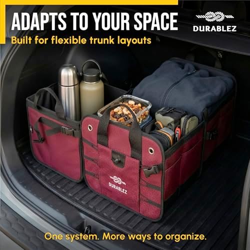 Large Modular Collapsible Car Trunk Organizer, Cherry