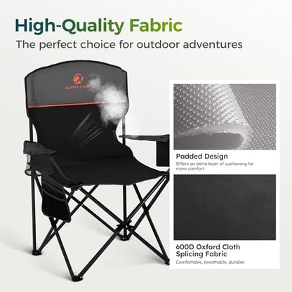 ALPHA CAMP Folding Camping Chair for Adults Lawn Chair for Camping Outdoor
