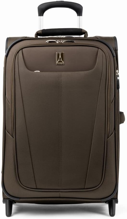Travelpro Maxlite 5 Softside Expandable Upright 2 Wheel Carry on Luggage, Lightweight Suitcase, Men and Women, Mocha, Carry On 22-Inch
