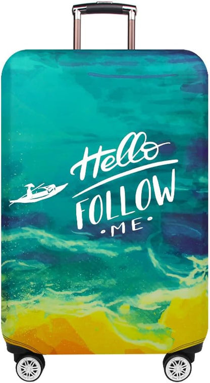 MosaiRudo Thicker Luggage Cover Elastic Suitcase Cover Protector Fits 18-32 Inch Suitcase Travel Accessories (TKM0099, S)