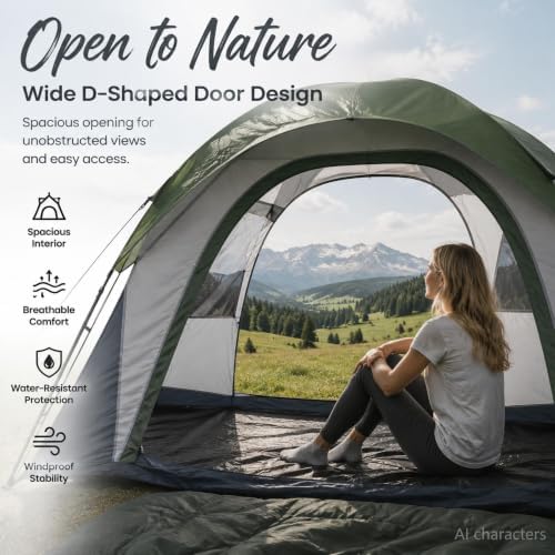 XL Camping Tents 4/6 Person Waterproof Double Layer Dome