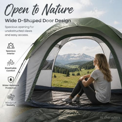 XL Camping Tents 4/6 Person Waterproof Double Layer Dome