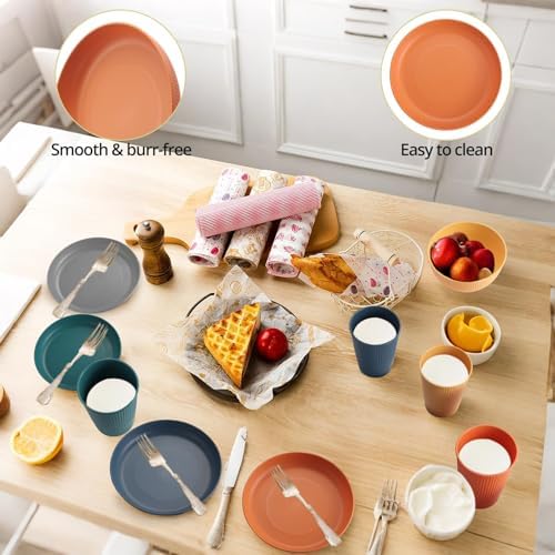 Anbte 18pcs Plastic Camping Plates and Bowls Sets for 6, Unbreakable