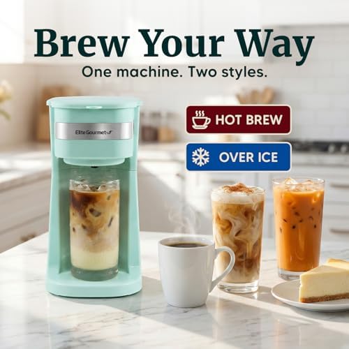 Elite Gourmet EHC113M Personal Single-Serve Compact Coffee Maker, Mint