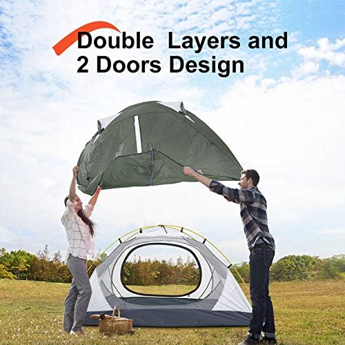 BISINNA 2 Person Camping Lightweight 4.3lbs 20DNylon Backpacking Tent