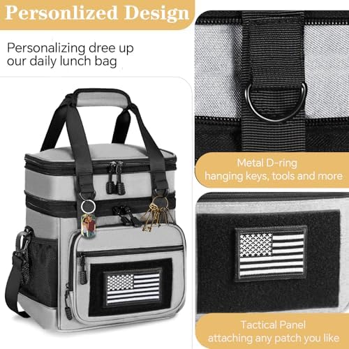 GLENKEY Tactical Lunch Box Men 16L Expandable Insulated Leakproof Cooler