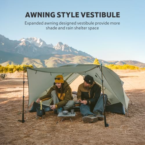 Naturehike Mongar Upgraded 1/2/3 Person Backpacking Tent,Waterproof Lightweight Camping Tent with Footprint