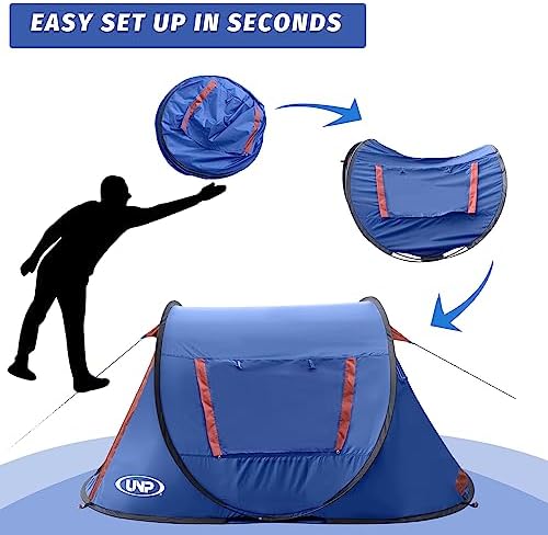 Pop-up Tent,2 Person Camping Tent,Instant Portable Beach Tent,Easy Pop Up Shade Tents 2 Doors for Camping Hiking & Traveling with Carrying Bag