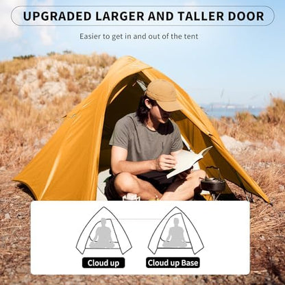 Naturehike Cloud-Up 2 Person Tent Lightweight Backpacking Tent with Footprint - Free Standing Ultralight Camping Hiking Backpack Tents Two Person Tent