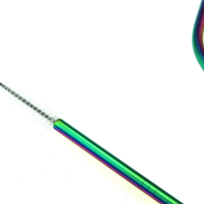 7 Pcs Portable Flatware Set, 304 Stainless Steel Cutlery Set Travel Utensils Set with Fork Spoon Chopsticks Straws for Travel Camping Office School, Dishwasher Safe & Eco-Friendly (Rainbow)