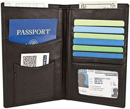 Travelon Passport Holder RFID Blocking Wallet Card ID Case Cover Organizer Black