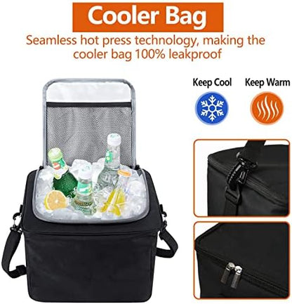 AOPHY Car Trunk Organizer with Insulated Cooler Bag, Foldable & Waterproof Storage Organizer with Lid for SUV, Truck, Sedan - 4 Large Adjustable Compartments, Heavy Duty & Collapsible Design