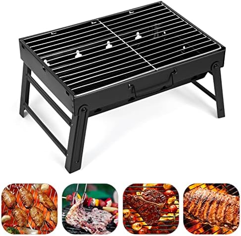 Barbecue Grill, Charcoal Grill Folding Portable Lightweight Barbecue Grill Tools for Outdoor Grilling Cooking Camping Hiking Picnics Tailgating Backpacking Party (Medium)
