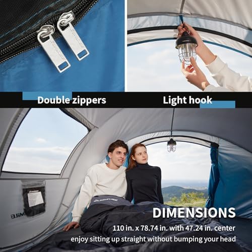 EchoSmile Instant Pop Up Camping Tent, 2/4/6 Person Easy Setup Tent