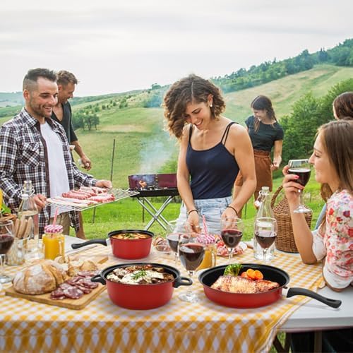 Non-Stick Cookware Set 4Pcs Pots and Pans Set for Outdoor Picnic Travel