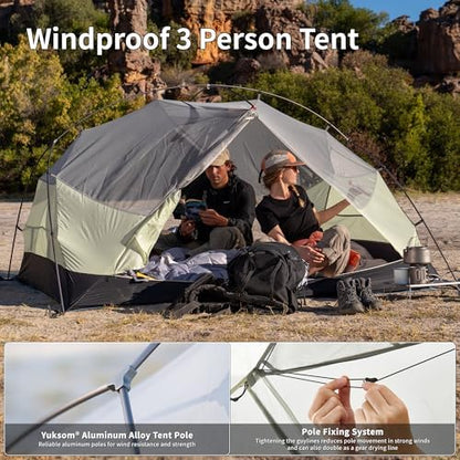 Naturehike Mongar Upgraded 1/2/3 Person Backpacking Tent,Waterproof Lightweight Camping Tent with Footprint