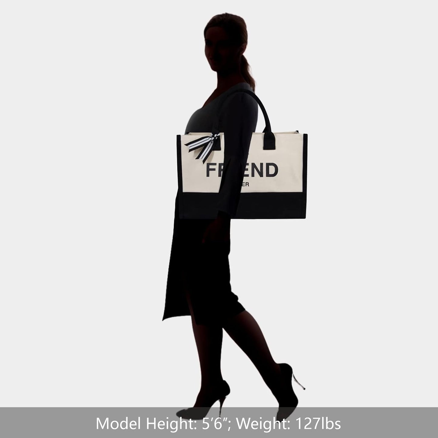 TOPDesign Embroidery Canvas Tote Bag for Women, Friendship Gifts for Best Friend, Sister, Friend Appreciation Birthday Gifts, Personalized Present Bag for Beach, Holiday
