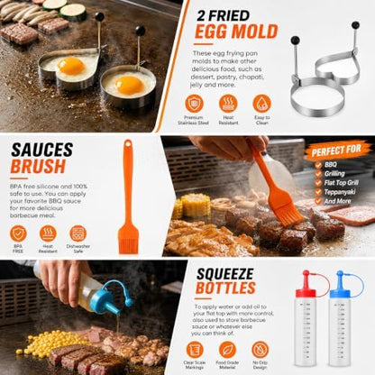 Griddle Accessories Kit for Blackstone and Camp Chef, Flat Top Grill