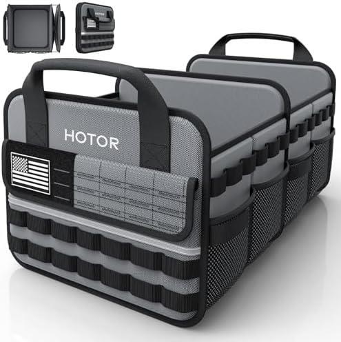 HOTOR Tactical Trunk Organizer - Car Storage with Front MOLLE Pockets