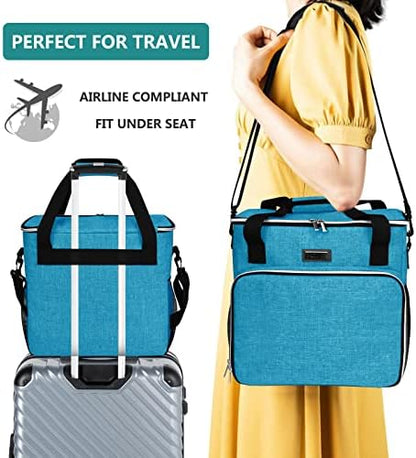 BAGLHER Dog Travel Bag, Pet Travel Bag (ALL Pet Travel Supplies), With 2 Pet Food Containers and 2 Collapsible Silicone Bowls; Essential Kits for Pet Travel Sky Blue