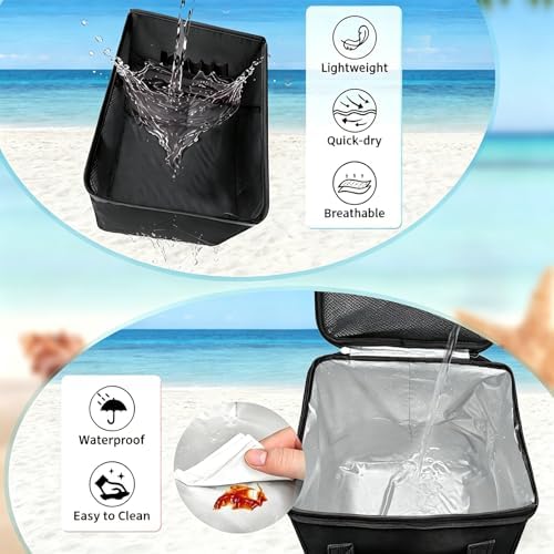 XYFuuee 2-in-1 Cooler Organizer Insert for X Large Bogg Bag Accessories, PEVA Portable Leak-Proof Ice Chest, Lightweight Mesh Divider Inserts Pouch with 4Fastener for XL Bog Beach Rubber Tote