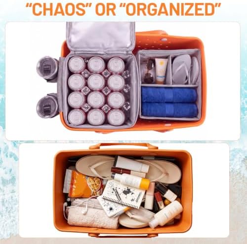 2-in-1 Cooler Organizer Insert with Cup Holder for Bogg Bag XLarge or Large
