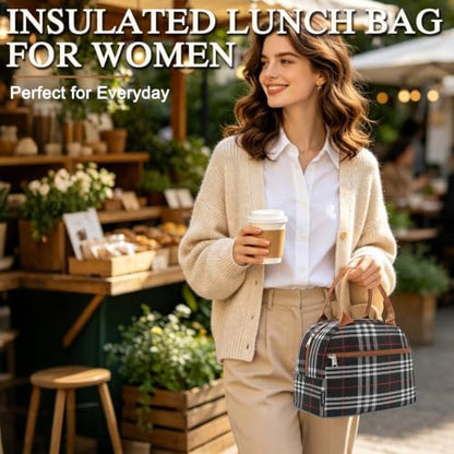 FlowFly Insulated Lunch Cooler Bag - Tote Bag Organizer for Women/Men, W&B