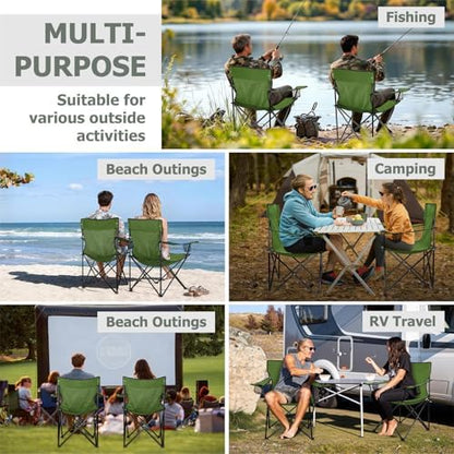 Joyfair Camping Chairs for Lawn & Beach, Large for Adults, Olive Green