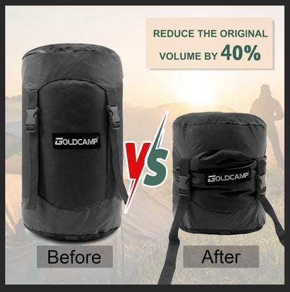 Outdoor Storage Stuff Sacks, Camping Gear Organizer (Black, L)