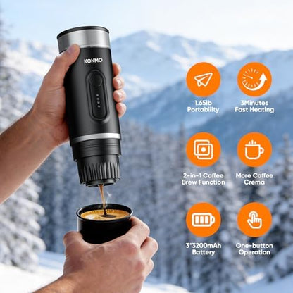 Portable Espresso Machine for Travel, Self-Heating Coffee Maker