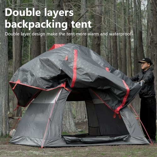 BISINNA Lightweight 2/2.5/3 Person Camping Backpacking Tent for 3 Season