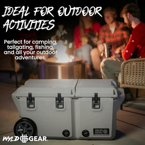 Wyld Gear 65 Quart Dual Compartment Hard Cooler with Wheels