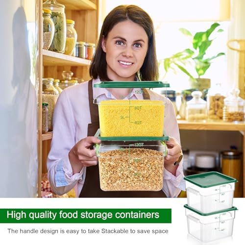 FoldTier 2 Pcs Square Food Storage Containers, Green, 12 Qt